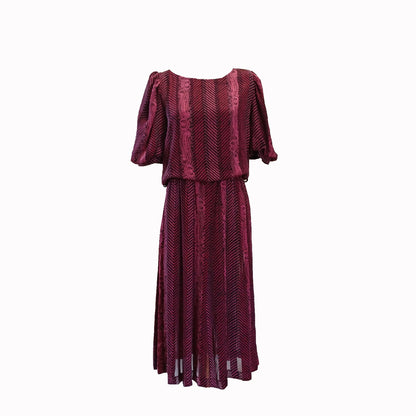 Vintage magenta 80s soft silky evening dress Modeshy