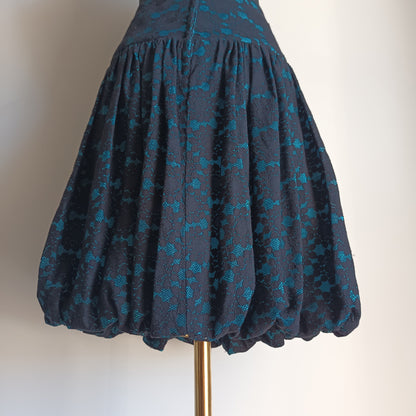 Black and blue vintage lace bubble hem skirt
