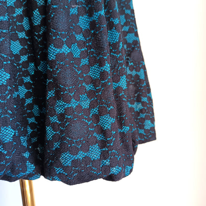 Black and blue vintage lace bubble hem skirt