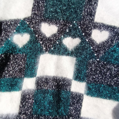 Vintage soft wool/ angora blend hearts sweater Modeshy