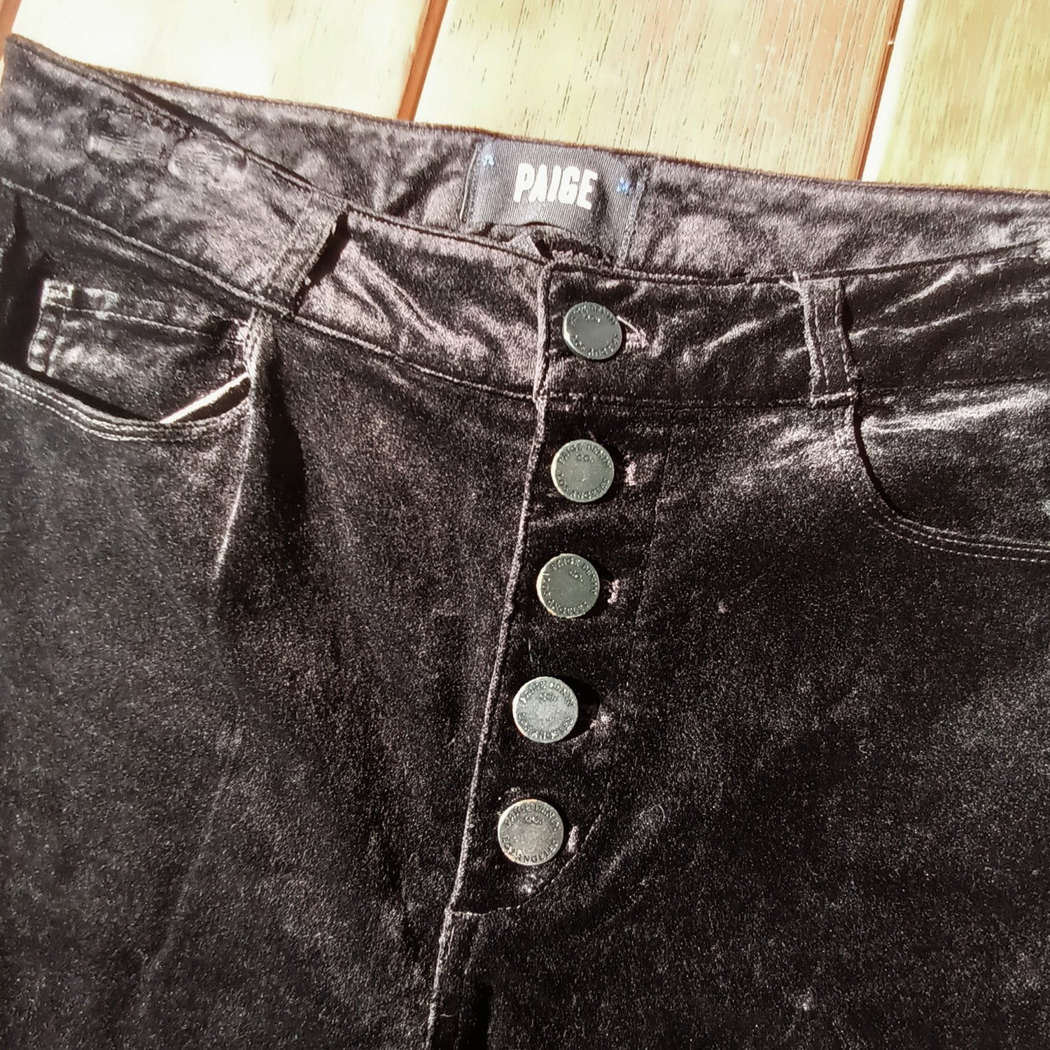 Black velvet Jeans Ankle peg By Paige Hoxton Modeshy