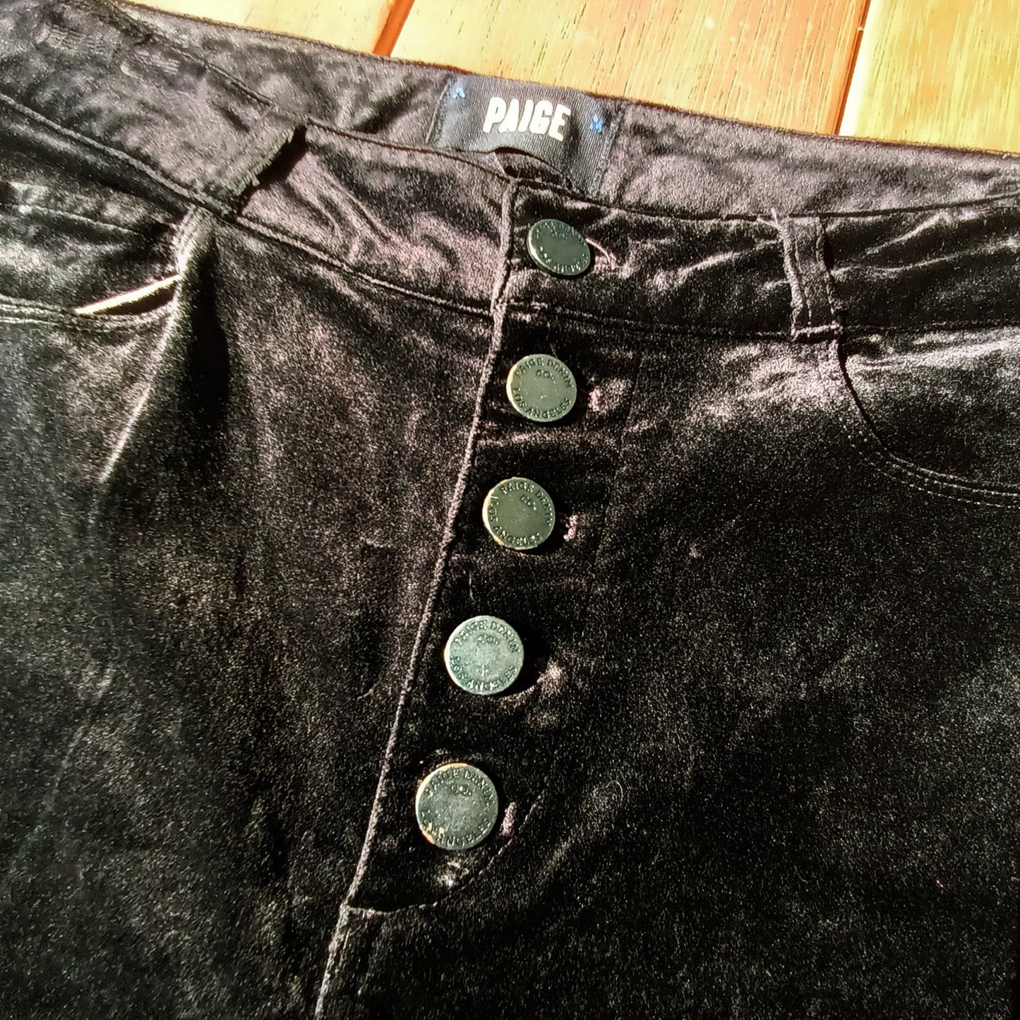 Black velvet Jeans Ankle peg By Paige Hoxton Modeshy