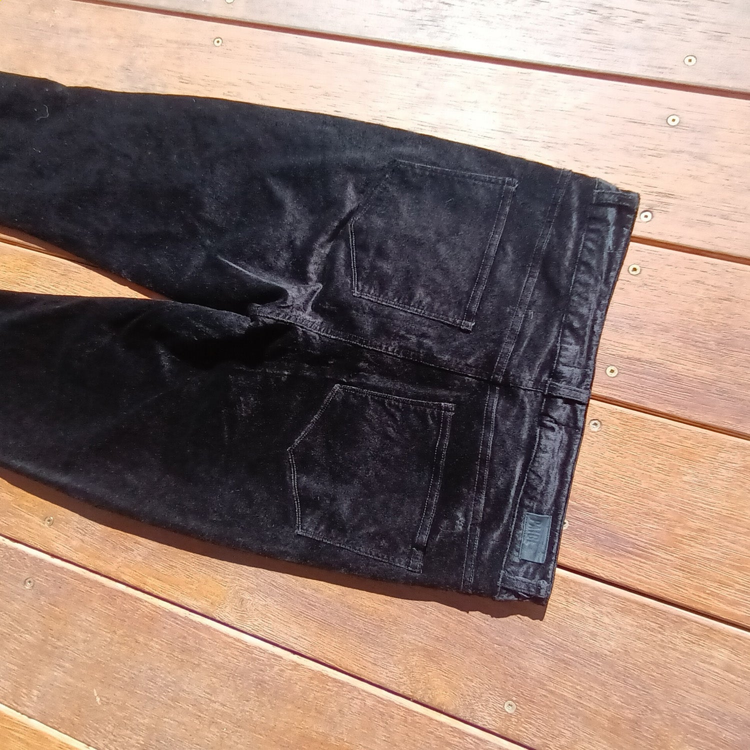 Black velvet Jeans Ankle peg By Paige Hoxton Modeshy