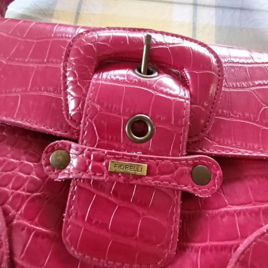 Vintage Y2k Fiorelli red faux crock skin cherry red bag. Modeshy