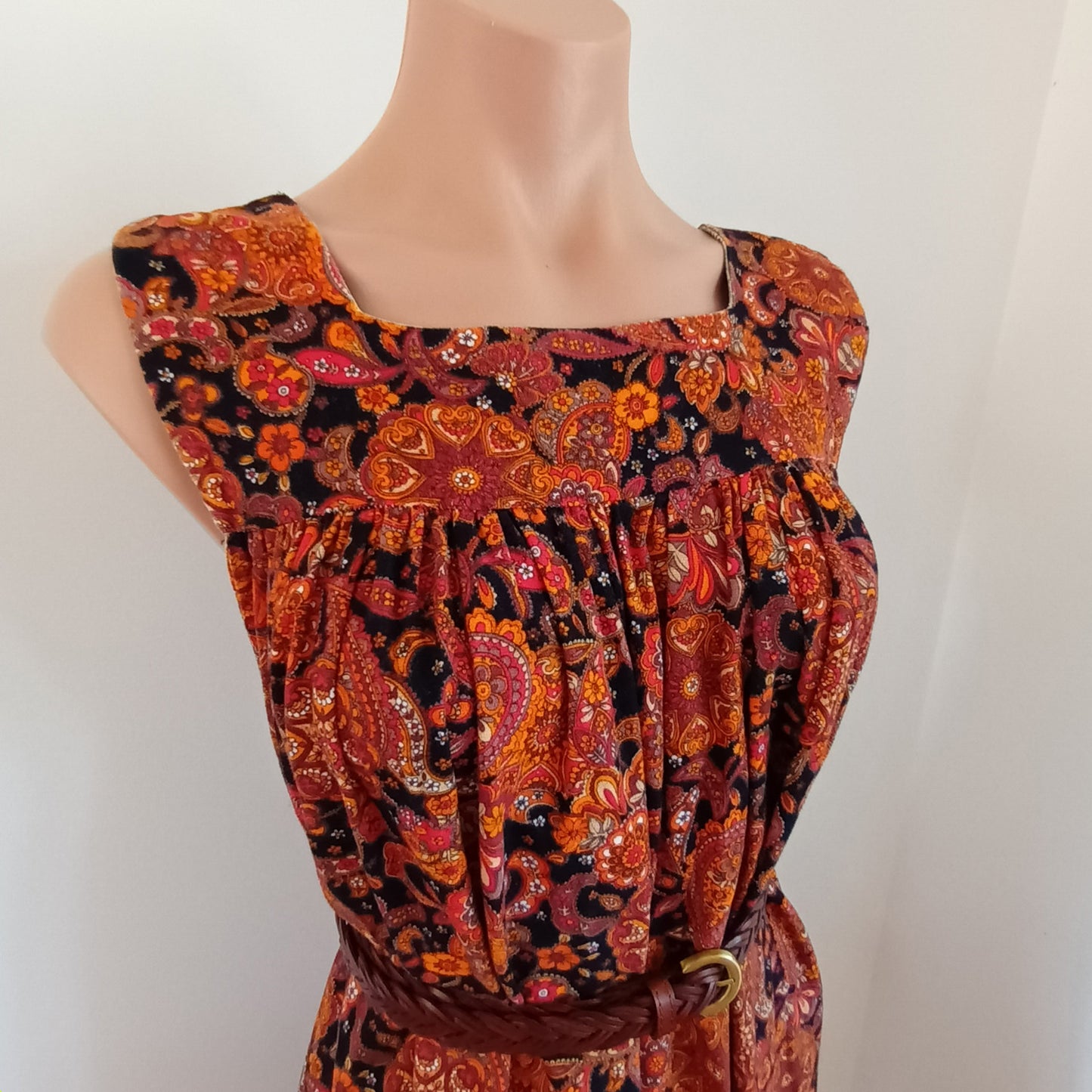 Vintage hand made velvet maxi dress.
