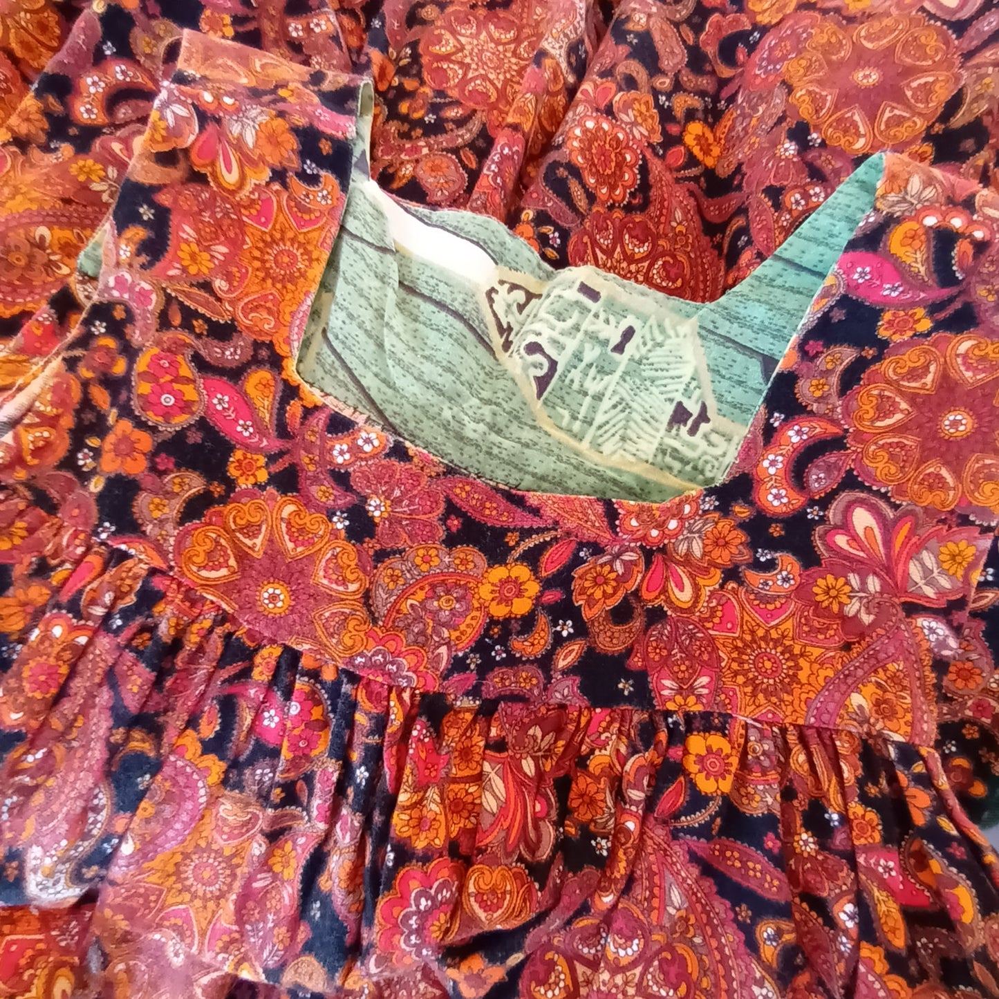 Vintage hand made velvet maxi dress.