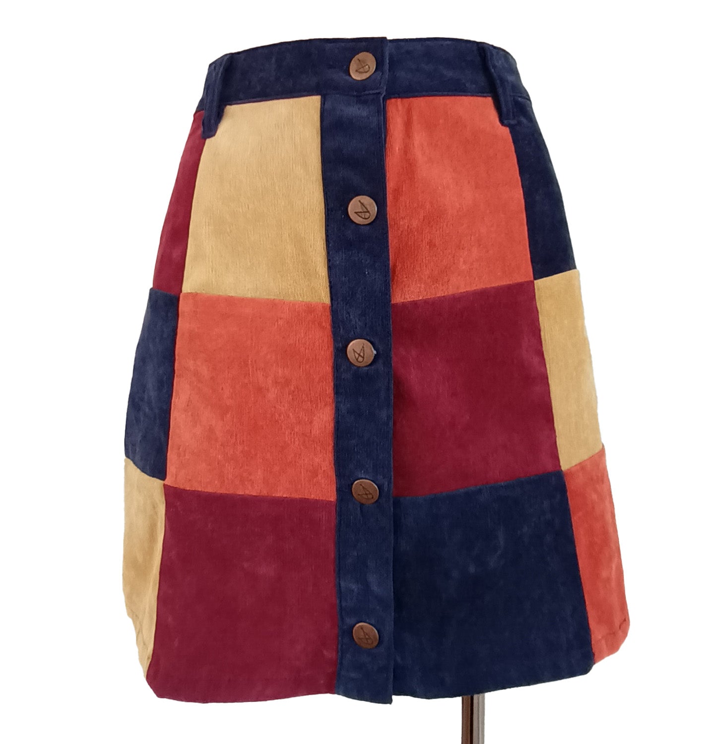 Mink Pink corduroy patchwork mini skirt