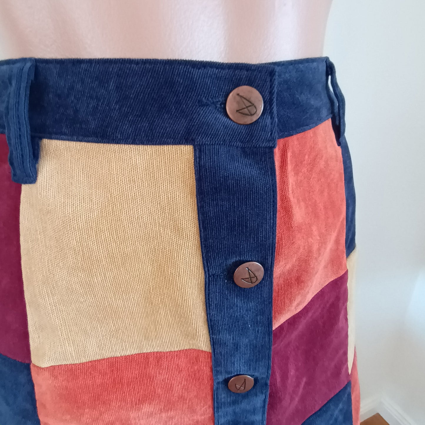 Mink Pink corduroy patchwork mini skirt