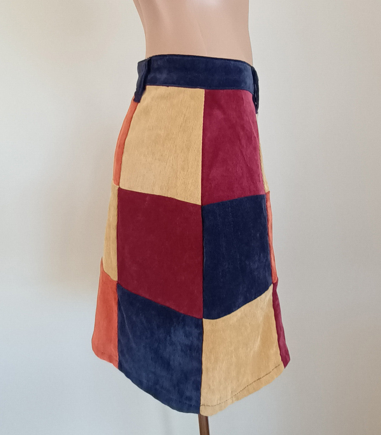 Mink Pink corduroy patchwork mini skirt