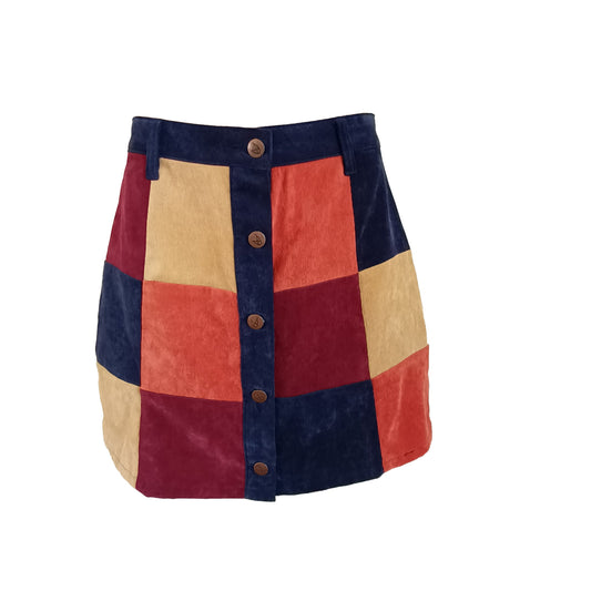 Mink Pink corduroy patchwork mini skirt