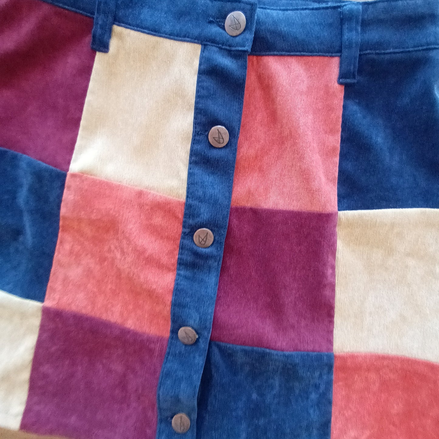 Mink Pink corduroy patchwork mini skirt