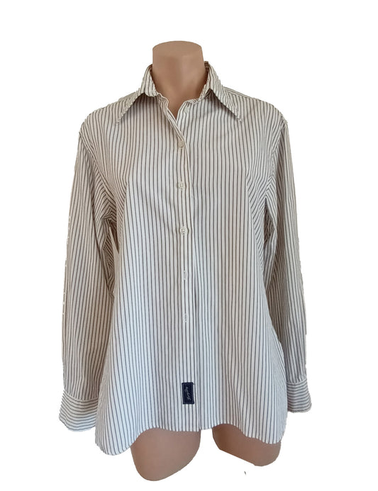 Harry Day cream pin striped shirt
