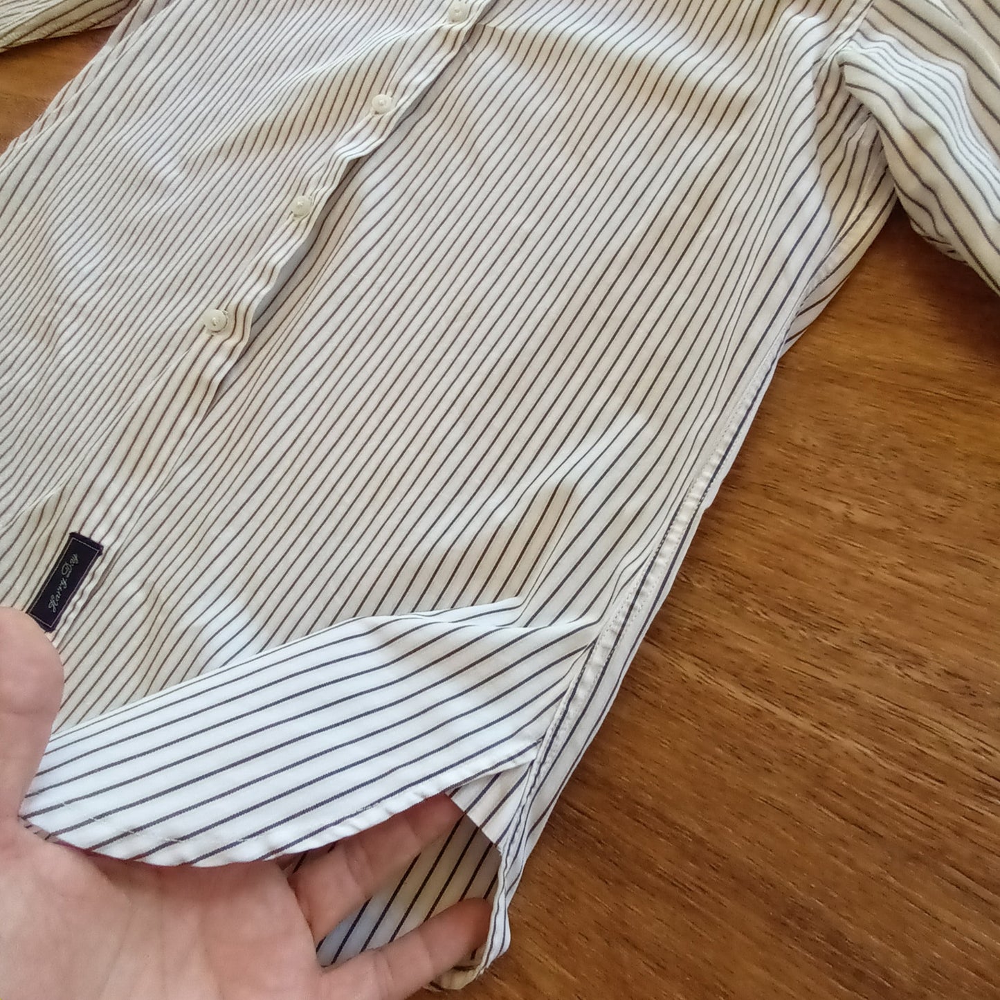Harry Day cream pin striped shirt