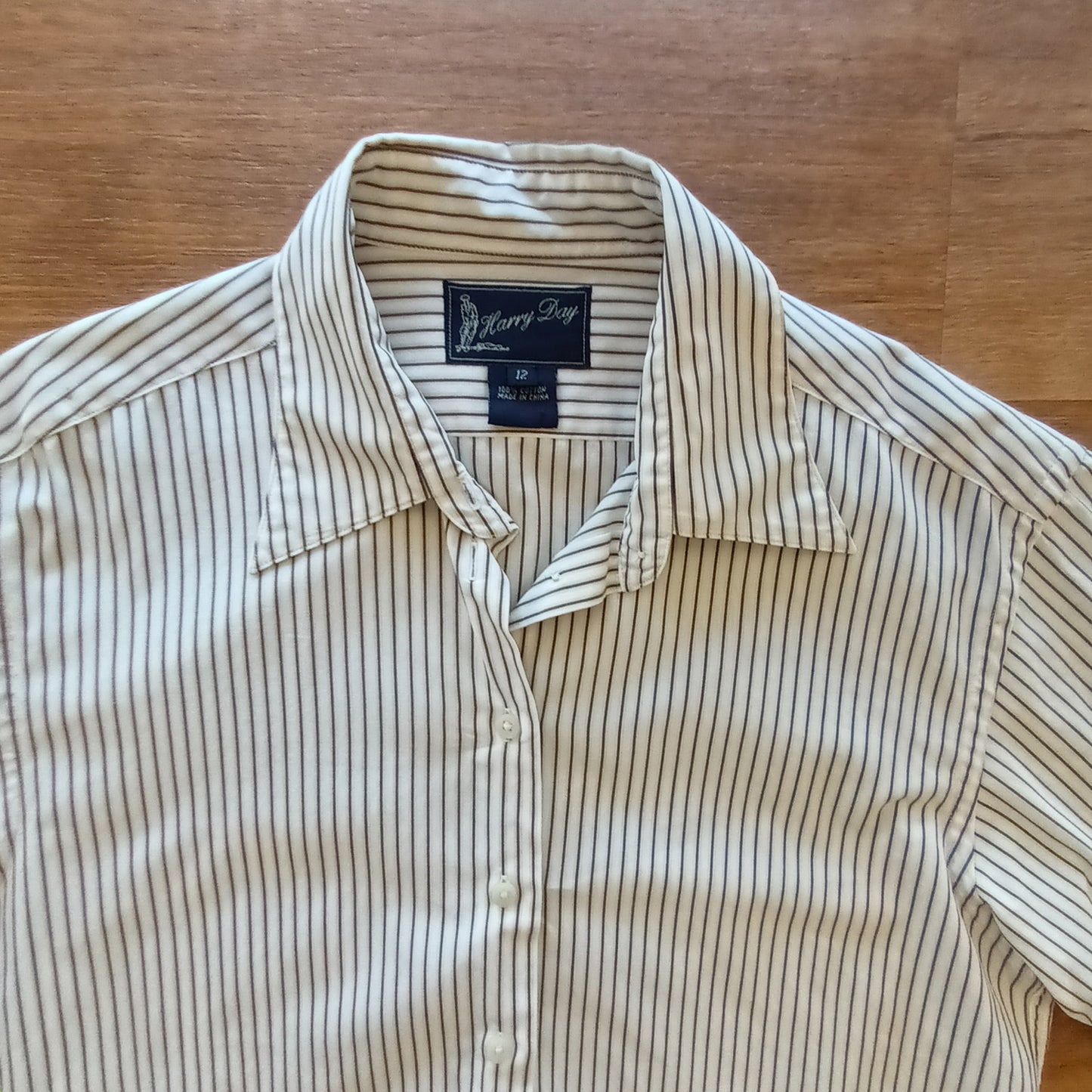 Harry Day cream pin striped shirt