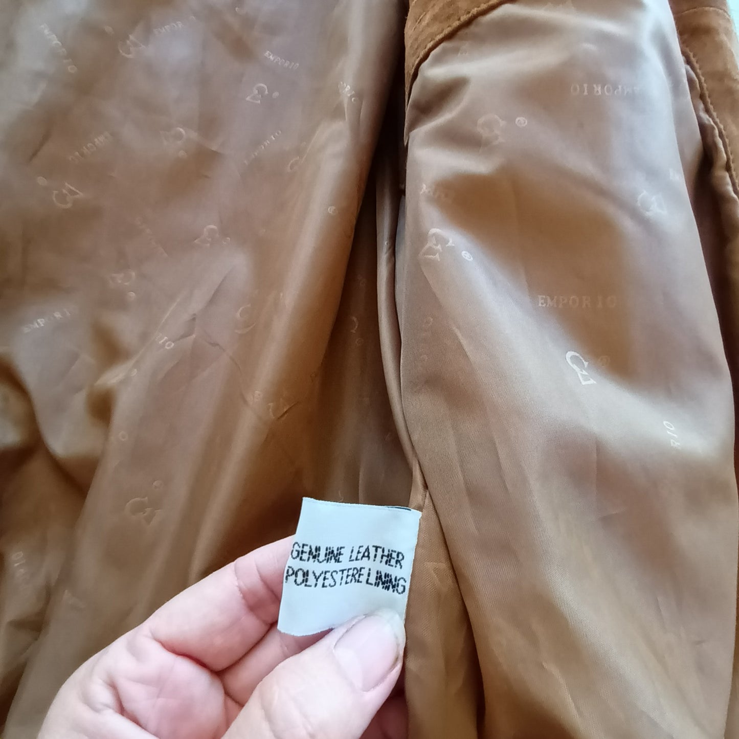 Vera Pelle Italian suede leather tan bomber jacket Mens
