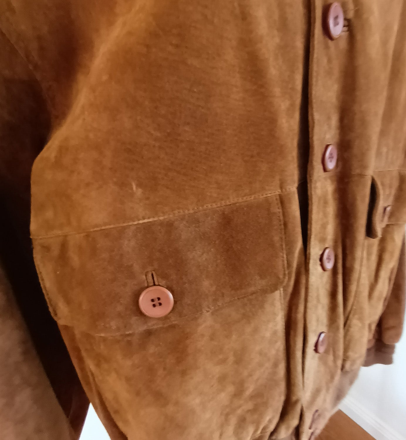 Vera Pelle Italian suede leather tan bomber jacket Mens