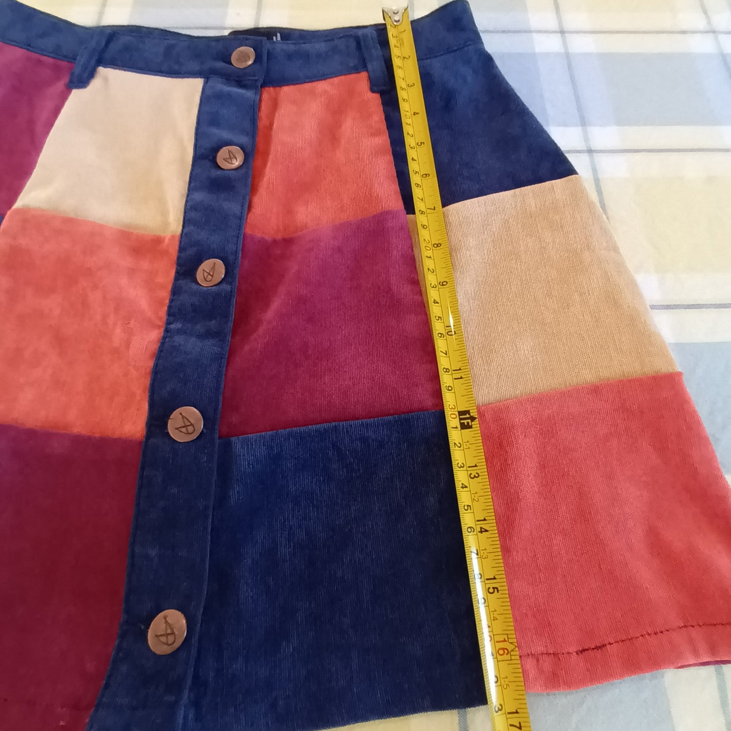 Mink Pink corduroy patchwork mini skirt