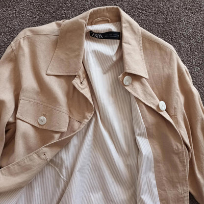 Zara light weight linen jacket S