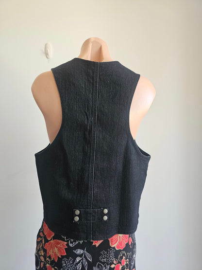 Vintage Top girl Denim vest S 14 -90s vintage and punk