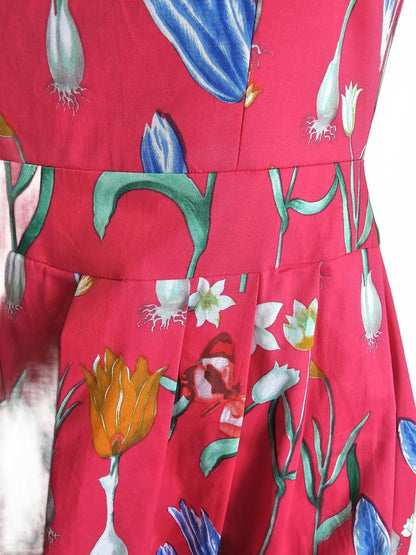 Timeless by Vanessa Tong pink floral 50s style summer garden dress.8
