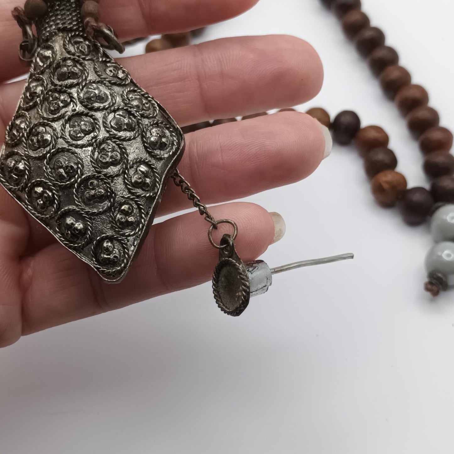 Handcrafted antique Necklace with Decorative Pendant perfume bottle