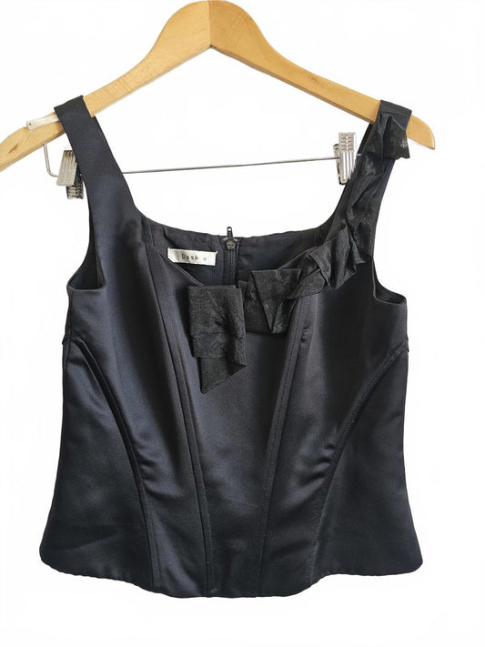Black Satin Corset Top by Dusk 10 Romantic gothic Whimsy goth