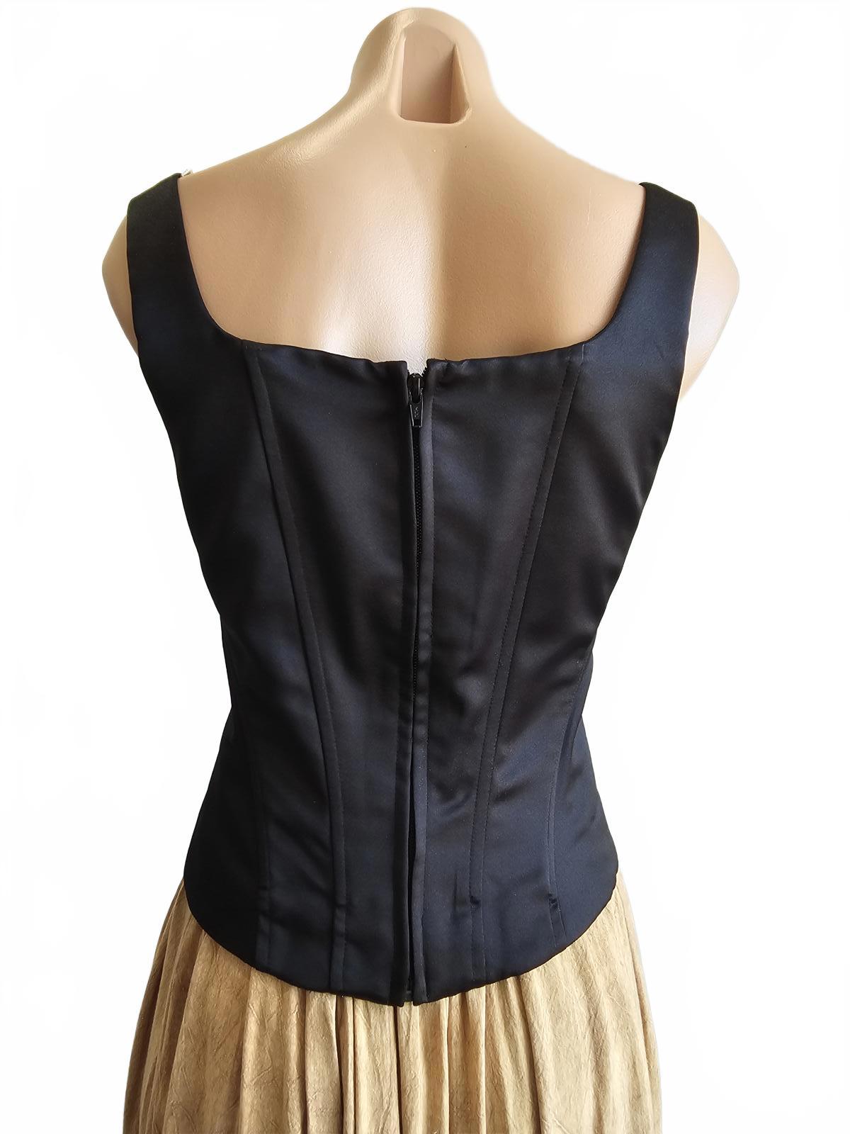 Black Satin Corset Top by Dusk 10 Romantic gothic Whimsy goth