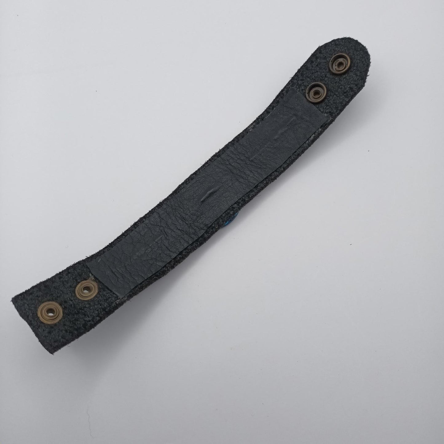 Hand made leather and beaded vintage cuff