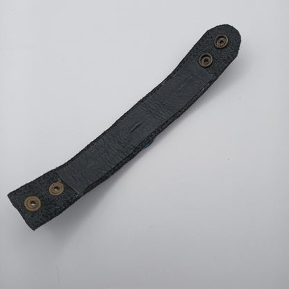 Hand made leather and beaded vintage cuff