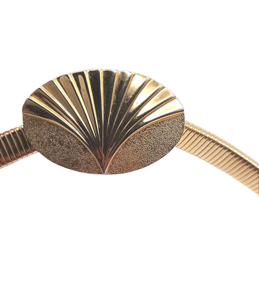 Vintage gold 80s metal shell belt