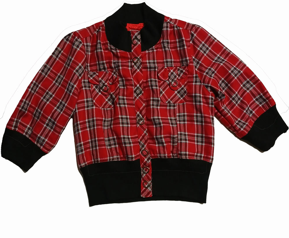 Vintage Fila red plaid cropped Jacket Modeshy
