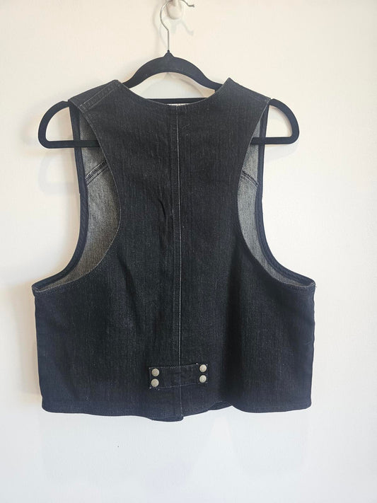 Vintage Top girl Denim vest S 14 -90s vintage and punk