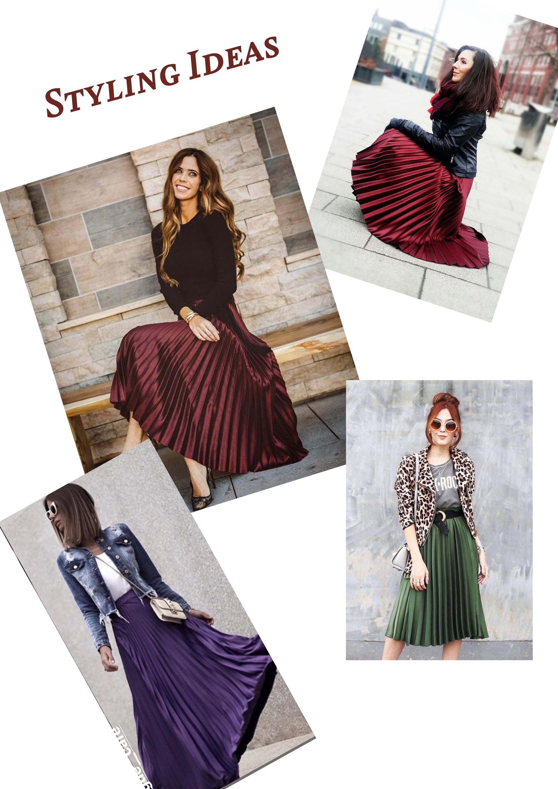 Burgundy Gorman Accordian skirt Modeshy
