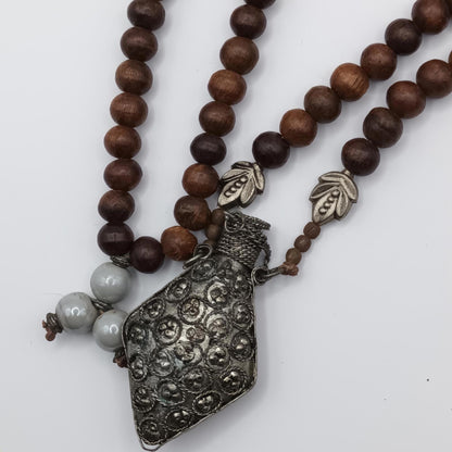 Handcrafted antique Necklace with Decorative Pendant perfume bottle