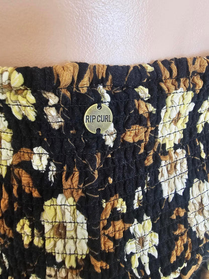 Vintage rip curl floral boho midi skirt L !