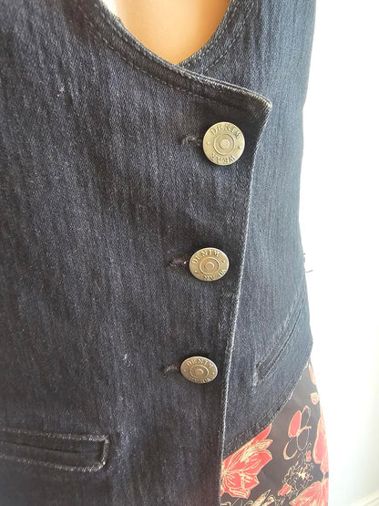 Vintage Top girl Denim vest S 14 -90s vintage and punk