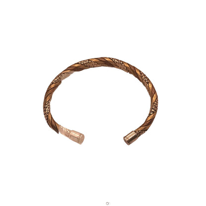 Vintage hand forged bras, copper twisted hand made cuff bracelet.