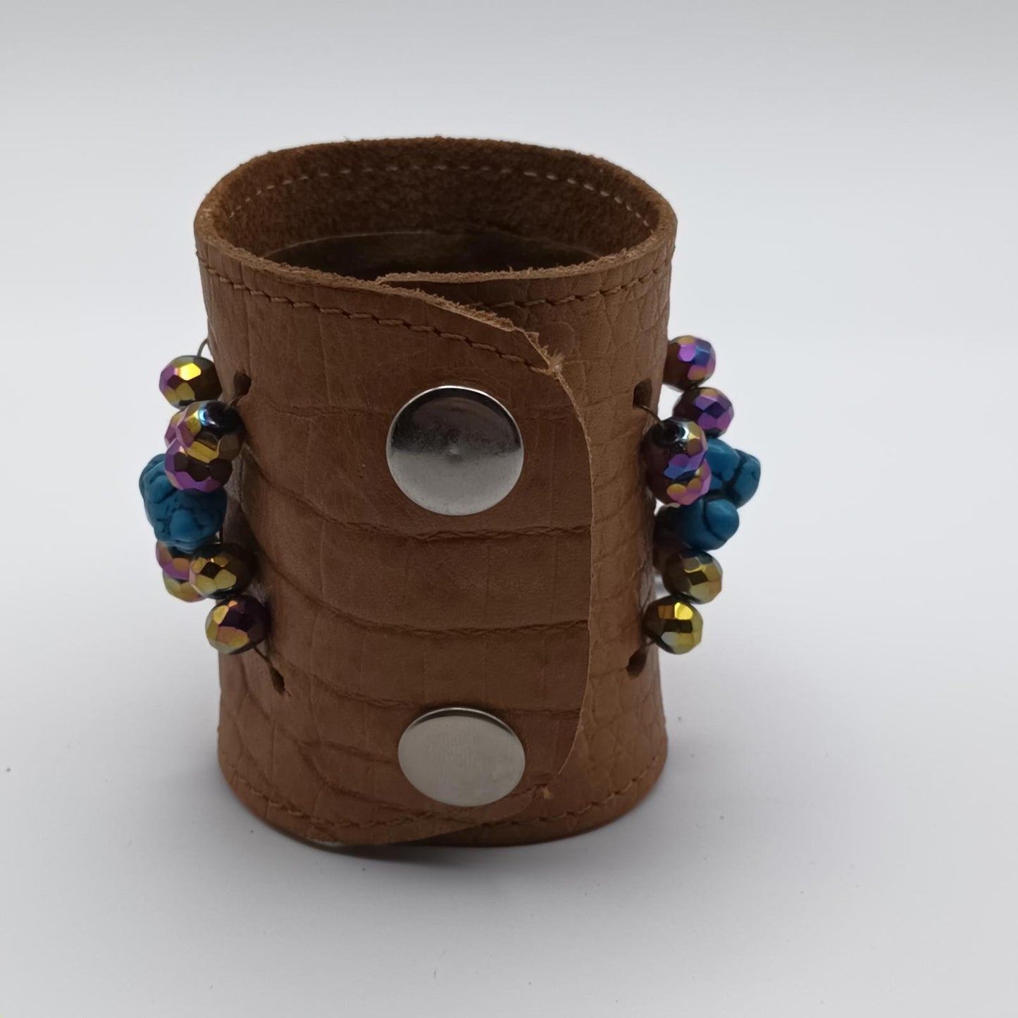 Vintage hand made cuff bracelet with boho embellishments