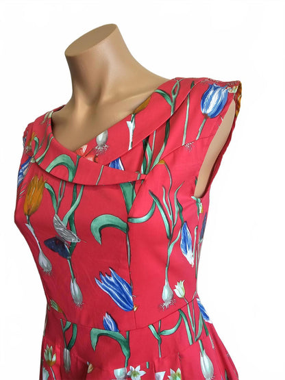 Timeless by Vanessa Tong pink floral 50s style summer garden dress.8