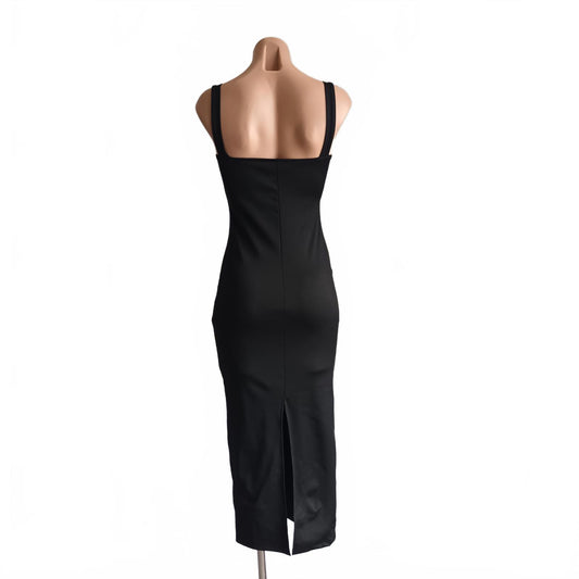 Sexy black vintage 90s body con lace bra dress